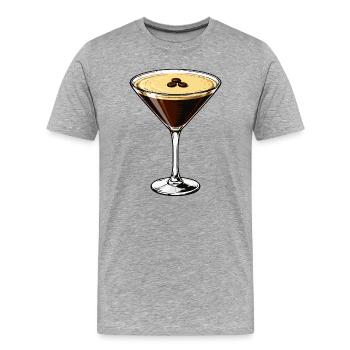Dessin animé Espresso Martini - T-shirt bio Premium Homme - gris chiné - Devant - Damien (186cm)