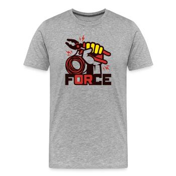 Pince à câbles pour électricien - T-shirt bio Premium Homme - gris chiné - Devant - Damien (186cm)