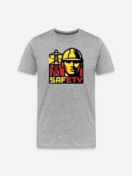 Logo du poteau électrique - T-shirt bio Premium Homme - gris chiné