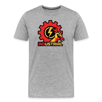 Elektriker Zahnrad Logo - Männer Premium Bio T-Shirt - Grau meliert - Vorne - Damien (186cm)