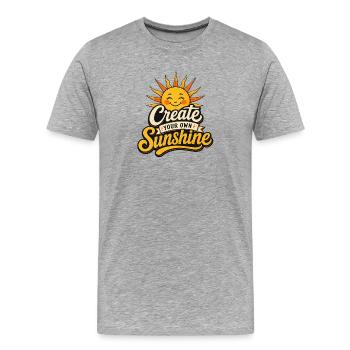 Créez votre propre soleil - T-shirt bio Premium Homme - gris chiné - Devant - Damien (186cm)