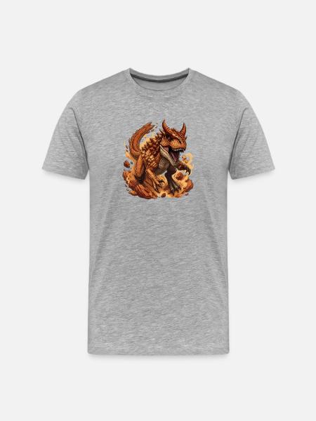 Fireclaw Lava T-Rex on the Move - Men's Premium Organic T-Shirt - heather grey