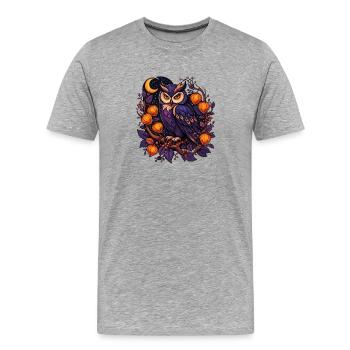 Noctambule à la lumière de l’automne - T-shirt bio Premium Homme - gris chiné - Devant - Damien (186cm)