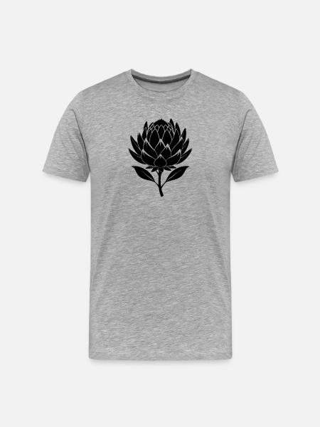 Fleur de Protéa - T-shirt bio Premium Homme - gris chiné