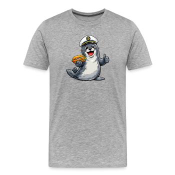 Scellez avec un poisson délicieux - T-shirt bio Premium Homme - gris chiné - Devant - Damien (186cm)
