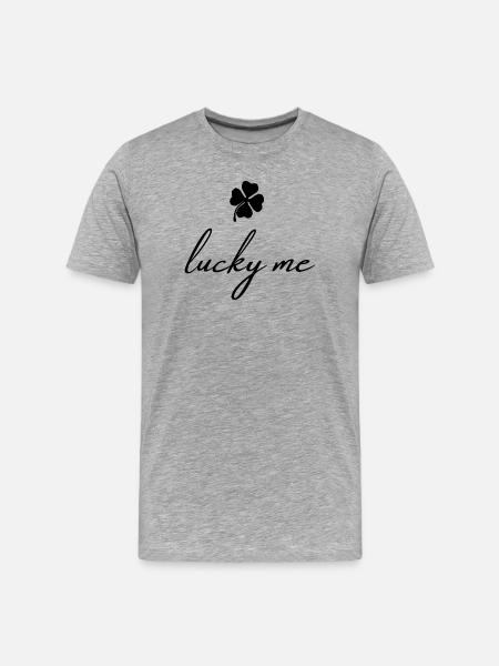 Geluksvogel | Lucky Clover Shirt | Minimalistisch - Mannen premium biologisch T-shirt - grijs gemêleerd