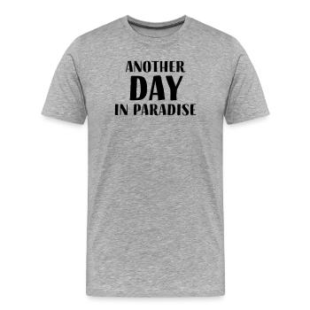 Un autre jour au paradis - T-shirt bio Premium Homme - gris chiné - Devant - Damien (186cm)