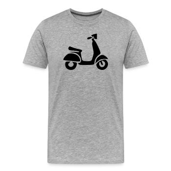 Scooter Black Bike Biker Cadeau - T-shirt bio Premium Homme - gris chiné - Devant - Damien (186cm)