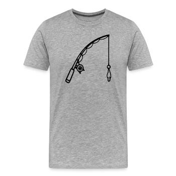 Angel White Pêche Pêche Cadeau Angler Angel - T-shirt bio Premium Homme - gris chiné - Devant - Damien (186cm)