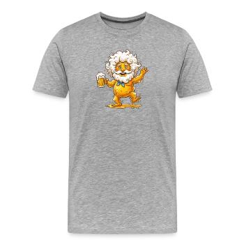 Biermann – Héros coloré et buveur - T-shirt bio Premium Homme - gris chiné - Devant - Damien (186cm)