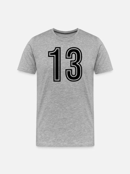Symbole numérique 13 - T-shirt bio Premium Homme - gris chiné
