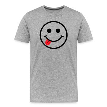 Smiley - T-shirt bio Premium Homme - gris chiné - Devant - Damien (186cm)