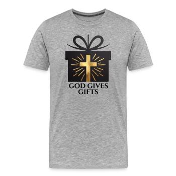 Dieu offre des dons - noir - T-shirt bio Premium Homme - gris chiné - Devant - Damien (186cm)