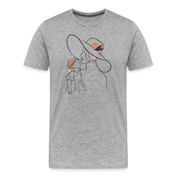 Mère et fille - T-shirt bio Premium Homme - gris chiné - Devant - Damien (186cm)