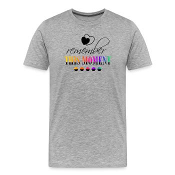 Remember_this_moment - T-shirt bio Premium Homme - gris chiné - Devant - Damien (186cm)