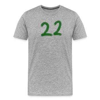 Nombre de brosses vertes : 22 - T-shirt bio Premium Homme - gris chiné - Devant - Damien (186cm)