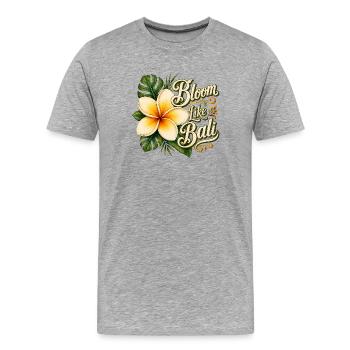 Fleurir comme Bali – Fleur tropicale frangipani - T-shirt bio Premium Homme - gris chiné - Devant - Damien (186cm)