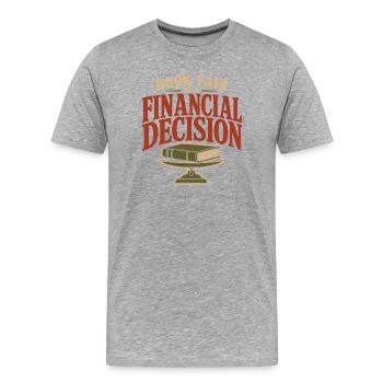 Cadeau de la foire du livre pour les personnes en difficulté financière - T-shirt bio Premium Homme - gris chiné - Devant - Damien (186cm)