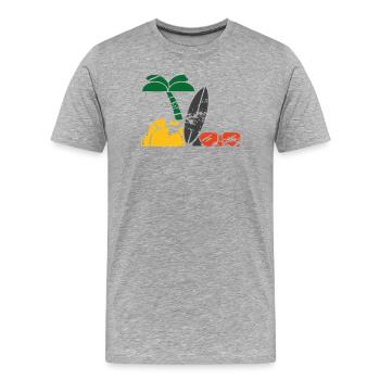 Vacances à la mer - T-shirt bio Premium Homme - gris chiné - Devant - Damien (186cm)
