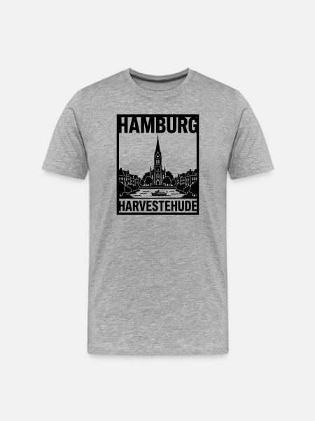 Harvestehude Hamburg - Männer Premium Bio T-Shirt - Grau meliert