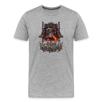 Noël Metal - T-shirt bio Premium Homme - gris chiné - Devant - Damien (186cm)