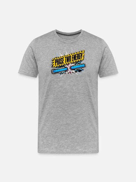 Phase Zwei Energie Comic-Stil - Männer Premium Bio T-Shirt - Grau meliert
