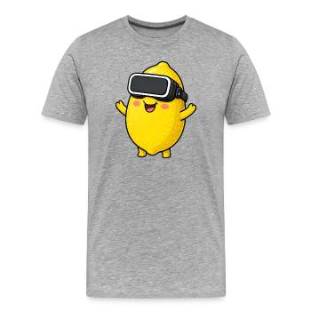 Lemon Sweet Cartoon Gamer Comic - T-shirt bio Premium Homme - gris chiné - Devant - Damien (186cm)