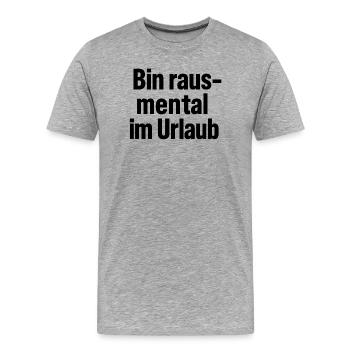 Schwarze Typo-Block Kunst Urban - Männer Premium Bio T-Shirt - Grau meliert - Vorne - Damien (186cm)