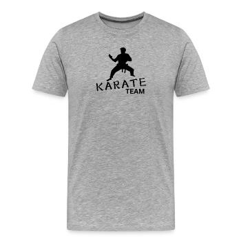 Équipe de karaté - T-shirt bio Premium Homme - gris chiné - Devant - Damien (186cm)