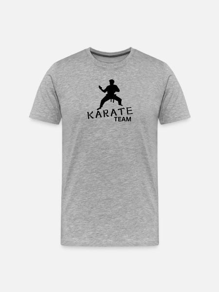 Équipe de karaté - T-shirt bio Premium Homme - gris chiné