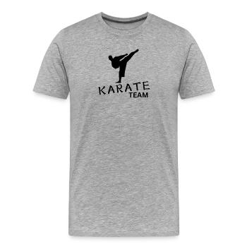 Équipe de karaté - T-shirt bio Premium Homme - gris chiné - Devant - Damien (186cm)