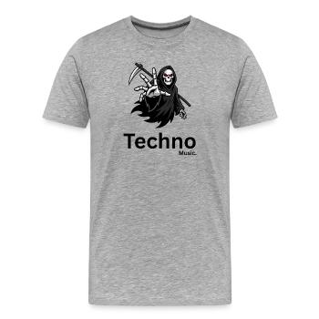Silhouette de la Faucheuse - T-shirt bio Premium Homme - gris chiné - Devant - Damien (186cm)