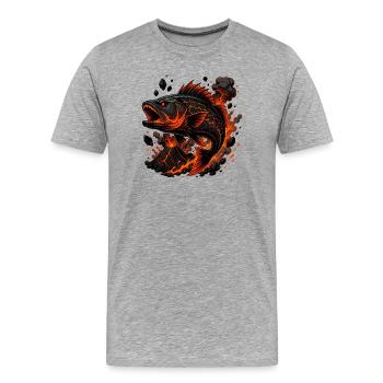 Lava-Karpfen Feuersturm - Männer Premium Bio T-Shirt - Grau meliert - Vorne - Damien (186cm)