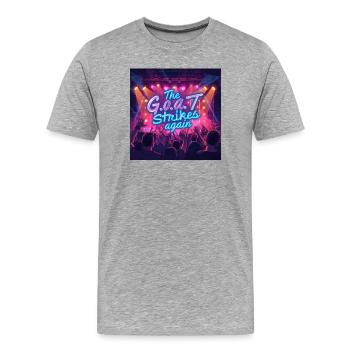 Le concert néon du GOAT frappe encore - T-shirt bio Premium Homme - gris chiné - Devant - Damien (186cm)