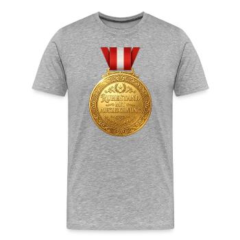 Ruhestand mit Auszeichnung – Goldmedaille Design - Männer Premium Bio T-Shirt - Grau meliert - Vorne - Damien (186cm)