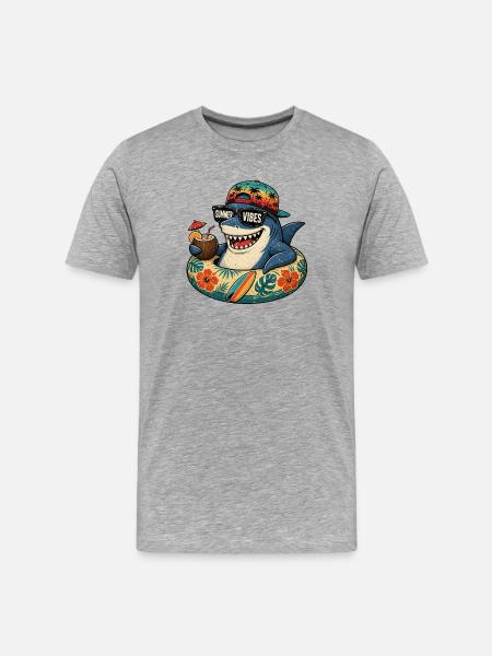 Summer Shark with Vibes Summer Vibes - Men's Premium Organic T-Shirt - heather grey