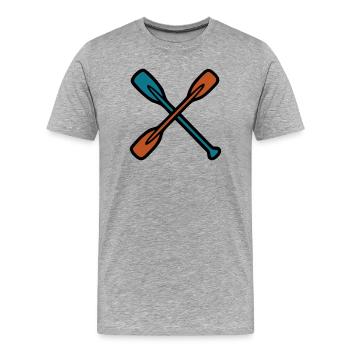 Graphique à pagaie croisée - T-shirt bio Premium Homme - gris chiné - Devant - Damien (186cm)