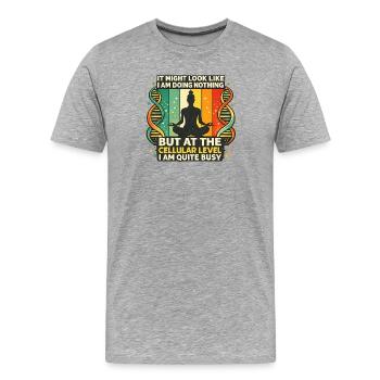 Yoga méditation, cadeau pour les amoureux du zen - T-shirt bio Premium Homme - gris chiné - Devant - Damien (186cm)