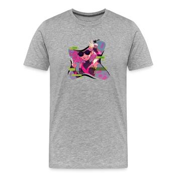 Cherry Xenoscard Energy - Men's Premium Organic T-Shirt - heather grey - Front - Damien (186cm)