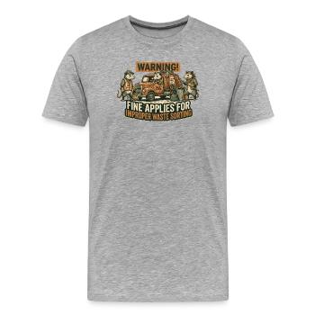 Équipe de collecte des déchets - T-shirt bio Premium Homme - gris chiné - Devant - Damien (186cm)
