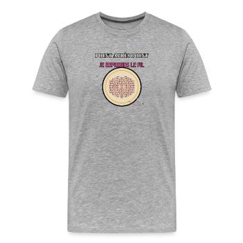 Point Après Point: Je Reprends le Fil - T-shirt bio Premium Homme - gris chiné - Devant - Damien (186cm)