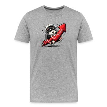 Crypto Hamster - Bitcoin Trader Motif T-Shirt - T-shirt bio Premium Homme - gris chiné - Devant - Damien (186cm)