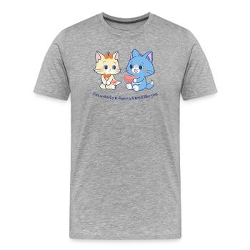 Tom & Jerry Gokko Tom Avec Slogan - T-shirt bio Premium Homme - gris chiné - Devant - Damien (186cm)