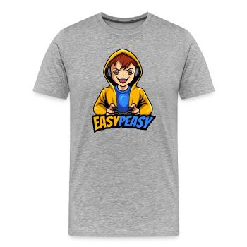 Gamer Boy Easy Peasy Gaming Logo - T-shirt bio Premium Homme - gris chiné - Devant - Damien (186cm)