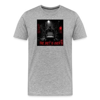 Le régime est terminé - Plus de contrôle de soi - T-shirt bio Premium Homme - gris chiné - Devant - Damien (186cm)