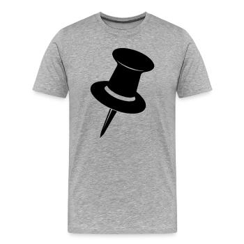 Goupille poussoir - T-shirt bio Premium Homme - gris chiné - Devant - Damien (186cm)