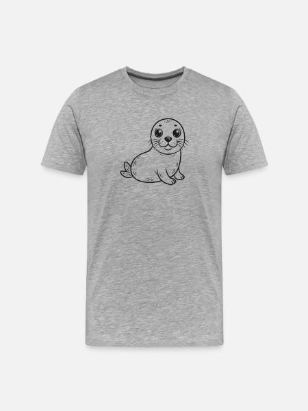 Phoque - T-shirt bio Premium Homme - gris chiné
