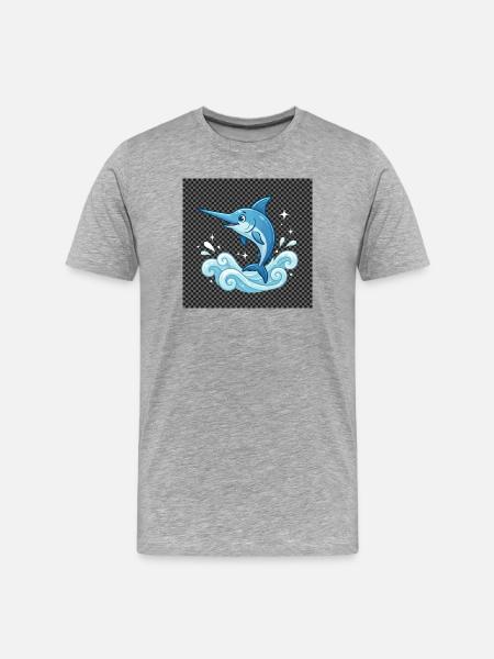 Water dolphin jumping motif - Men's Premium Organic T-Shirt - heather grey