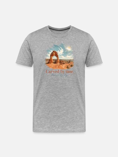 Carved by Time Desert Arches NP - Men's Premium Organic T-Shirt - heather grey