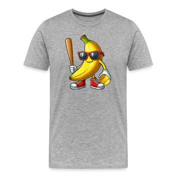 Banana Sunglasses Playing Softball - Men's Premium Organic T-Shirt - heather grey - Front - Damien (186cm)